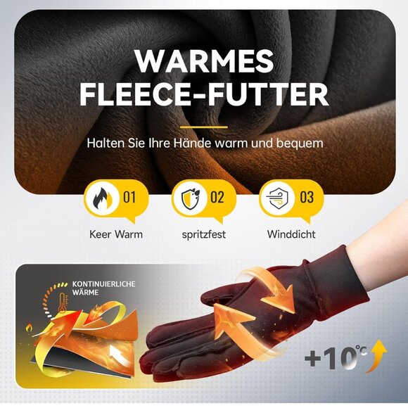 Lightweight Winter Gloves for Men Women, Touch Screen Warm Running Gloves, Windp - Picture 3 of 10